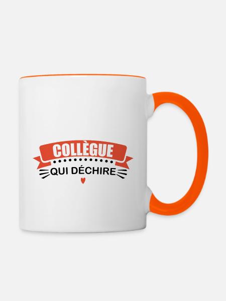 Kollege, der rockt - Tasse zweifarbig - Weiß/Orange