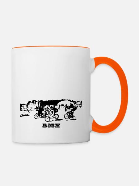 BMX - Tasse zweifarbig - Weiß/Orange