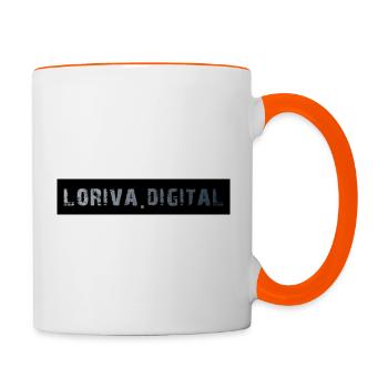 logo loriva digital 1 - Tasse zweifarbig - Weiß/Orange - Rechts