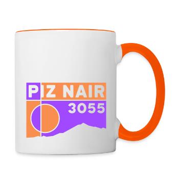 Piz Nair Höhe Randonnée St Moritz Souvenir - Mug contrasté - blanc/orange - Droite