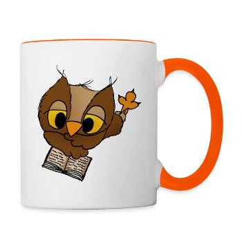 Bucheule Büche Owl - Contrasting Mug - white/orange - Right