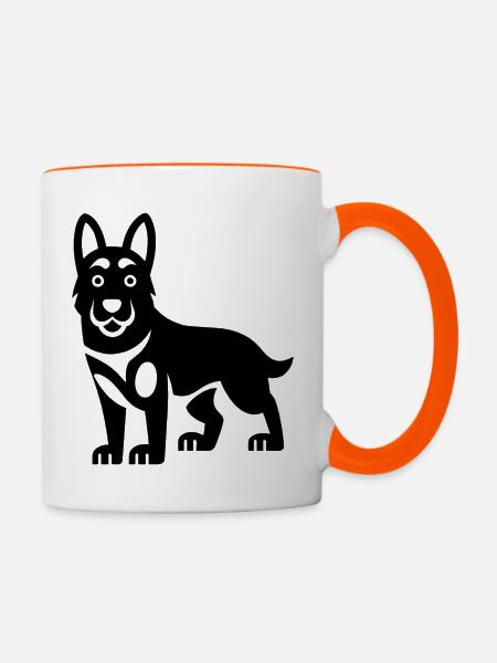 Belgischer Malinois-Schäferhund - Tasse zweifarbig - Weiß/Orange