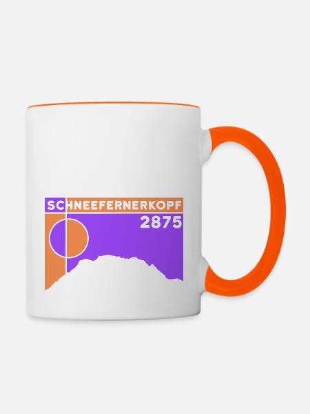 Schneefernerkopf Souvenir Andenken Geschenk - Tasse zweifarbig - Weiß/Orange