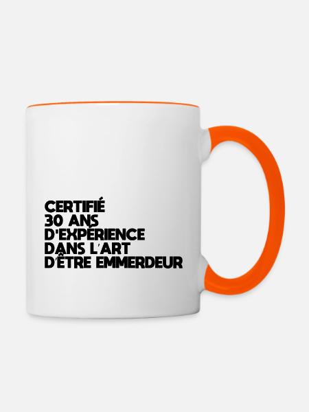 30 Jahre - Tasse zweifarbig - Weiß/Orange