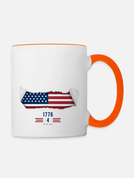 Unabhängigkeit vom 4. Juli - Tasse zweifarbig - Weiß/Orange