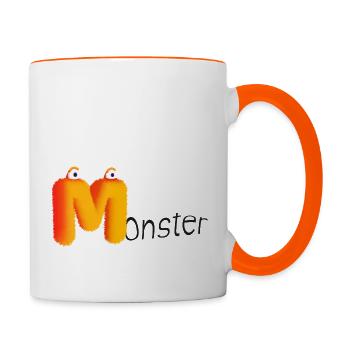 Petit échantillon - Mug contrasté - blanc/orange - Droite