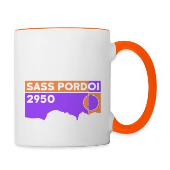 Sass Pordoi Pordoi Randonnée Sella Dolomites - Mug contrasté - blanc/orange - Droite
