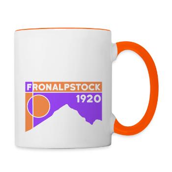 Fronalpstock Randonnée en montagne Randonnée Trail Souvenir - Mug contrasté - blanc/orange - Droite