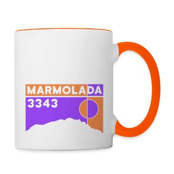 Marmolada Marmolada Dolomites Punta Penia Randonnée - Mug contrasté - blanc/orange - Droite