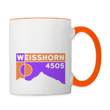 Weisshorn Valais Alpine Tour Mountain Tour Tour Souvenir - Contrasting Mug - white/orange - Right