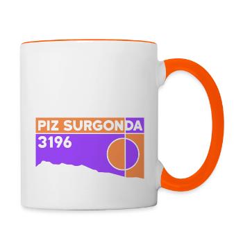 Piz Surgonda Souvenir Ski Tour Randonnée Sommet Livre - Mug contrasté - blanc/orange - Droite