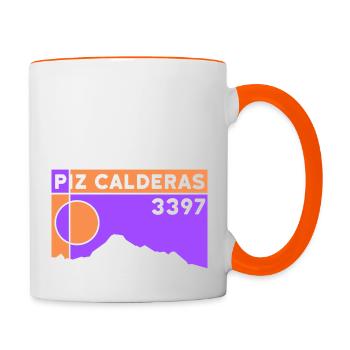 Piz Calderas Skitour Trail Wanderung Berg Trekking - Tasse zweifarbig - Weiß/Orange - Rechts