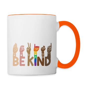 Be Child LGBT Rainbow - Contrasting Mug - white/orange - Right