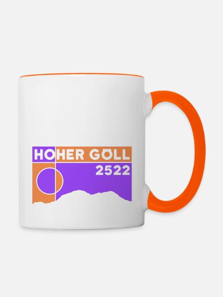 Hoher Göll Klettern Überschreitung Westgrat Wander - Tasse zweifarbig - Weiß/Orange