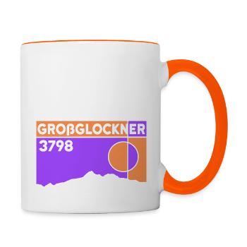 Großglockner Besteigung Skitour Bergtour Andenken - Tasse zweifarbig - Weiß/Orange - Rechts