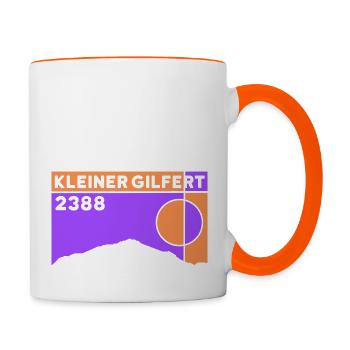 Kleiner Gilfert Skitour Wandern Andenken Tirol - Tasse zweifarbig - Weiß/Orange - Rechts