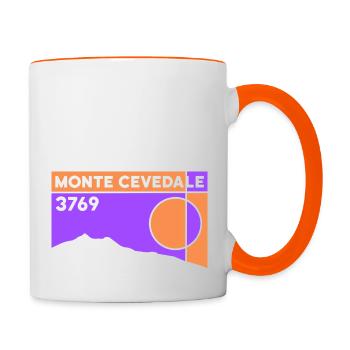 Monte Cevedale Hiking High Altitude Ski Tour Souvenir - Contrasting Mug - white/orange - Right