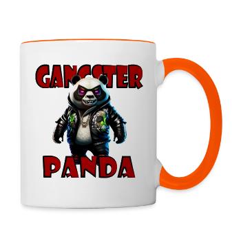 GangsterPanda - Tasse zweifarbig - Weiß/Orange - Rechts