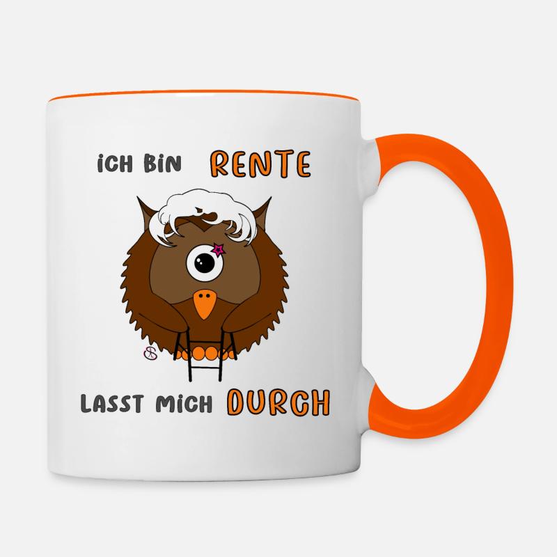 I'm retired, let me through - Contrasting Mug - white/orange