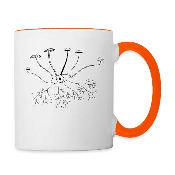 Mushroom Eye - Mug contrasté - blanc/orange - Droite