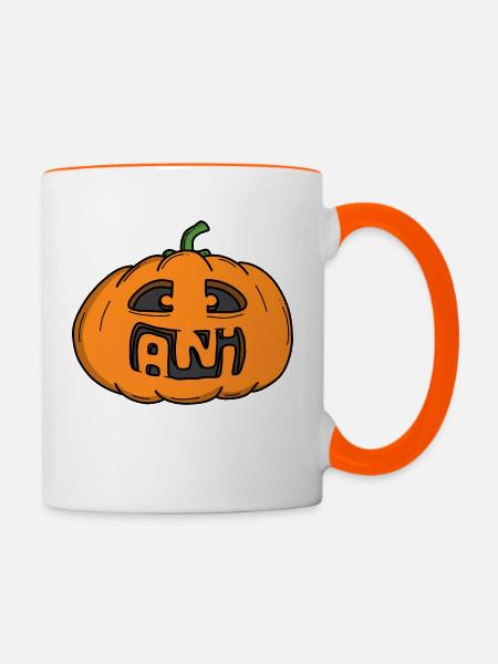 Ani Halloween Kürbis - Tasse zweifarbig - Weiß/Orange
