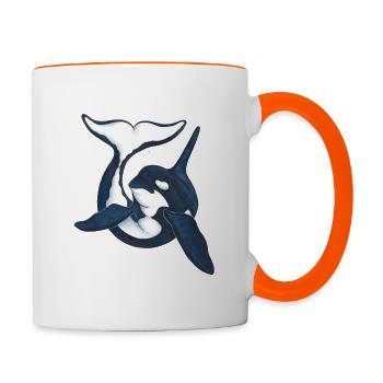 Blackfish miroir - Mug contrasté - blanc/orange - Droite