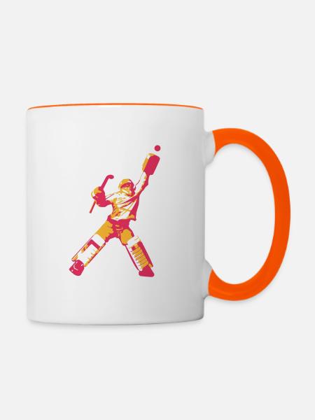 Torwart gelb pink - Tasse zweifarbig - Weiß/Orange