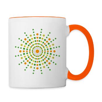 Zen mandala of openness - Contrasting Mug - white/orange - Right