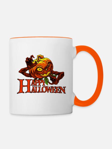 Halloween-Happy Halloween Party - Tasse zweifarbig - Weiß/Orange