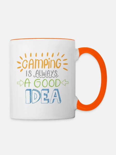 Camping Idea - Tasse zweifarbig - Weiß/Orange