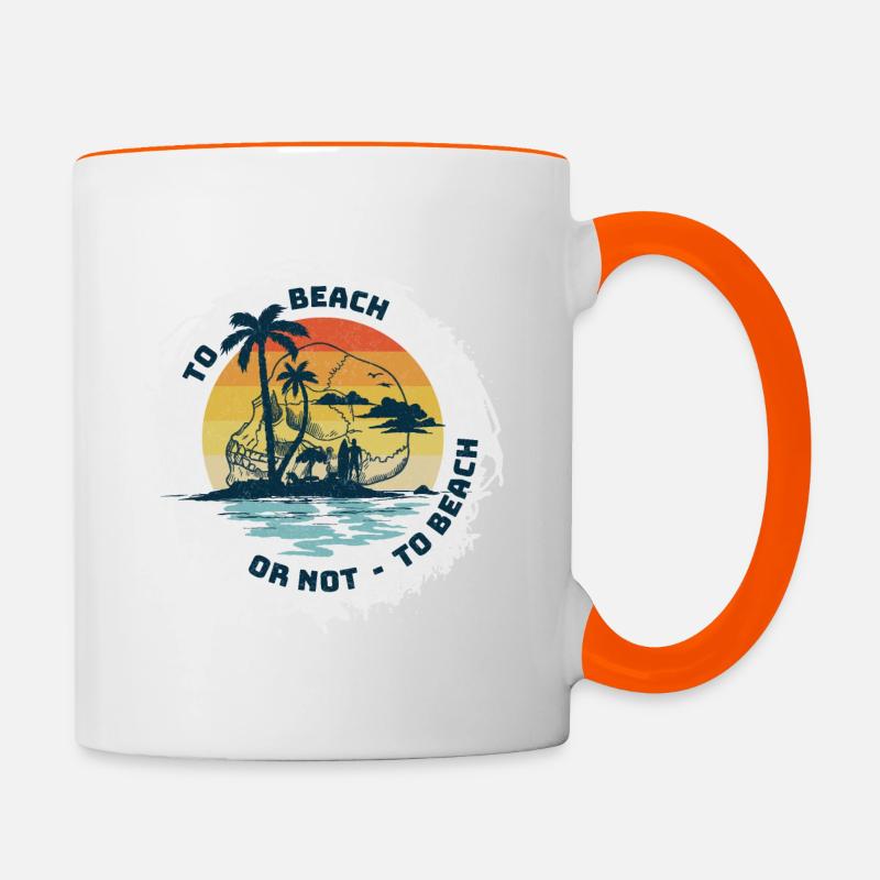 AN DEN STRAND ODER NICHT? - Tasse zweifarbig - Weiß/Orange