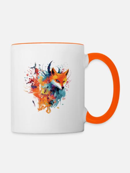 Jou der Phönixfuchs - Tasse zweifarbig - Weiß/Orange