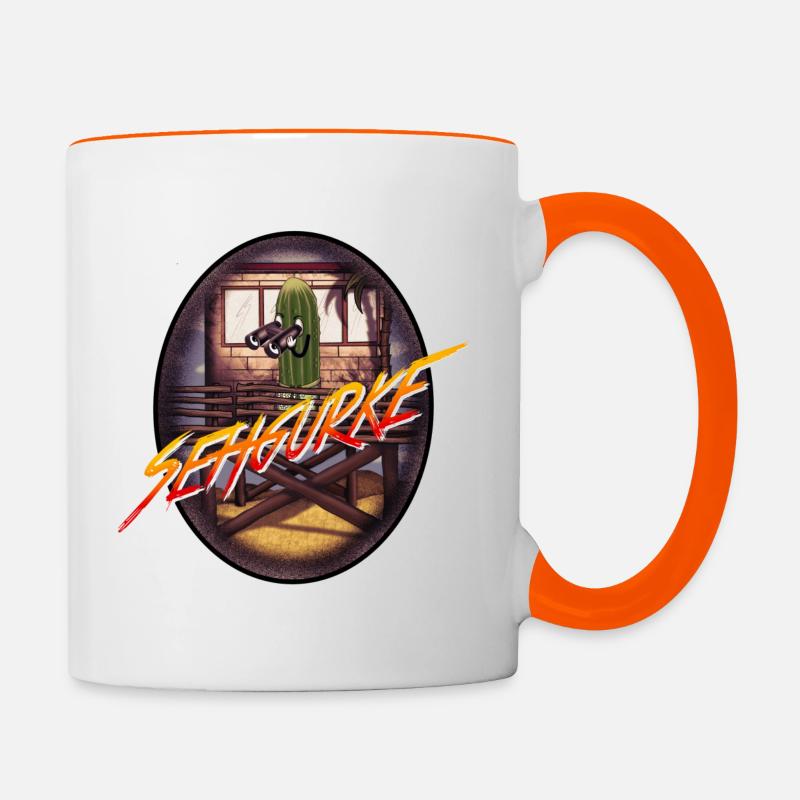 Sehgurke - Tasse zweifarbig - Weiß/Orange