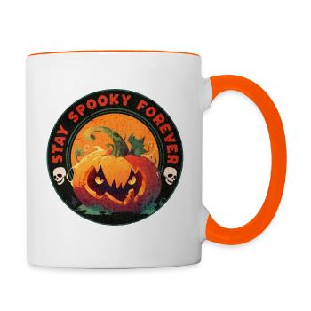 Halloween Pumpkin Stay Spooky Forever - Contrasting Mug - white/orange - Right