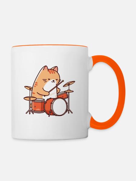 Batter Katze - Tasse zweifarbig - Weiß/Orange