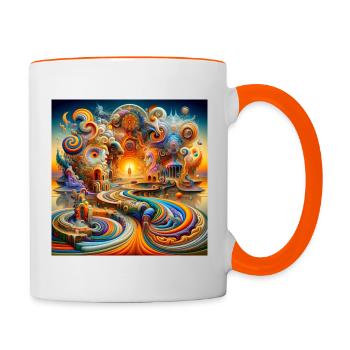 Tempel Psyart - Tasse zweifarbig - Weiß/Orange - Rechts