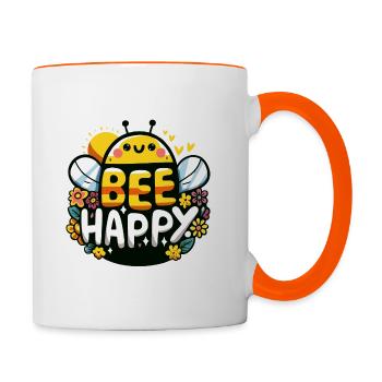 Abeille Heureuse Biene - Mug contrasté - blanc/orange - Droite