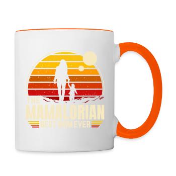 The MAMALORIAN - Mom - Vintage Orange - Contrasting Mug - white/orange - Right