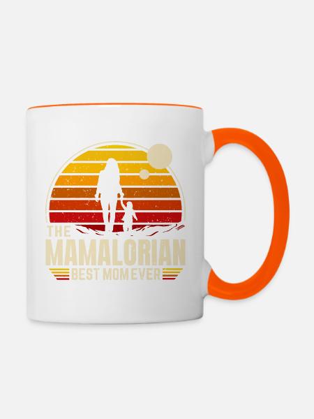 The MAMALORIAN - maman - Vintage Orange - Mug contrasté - blanc/orange