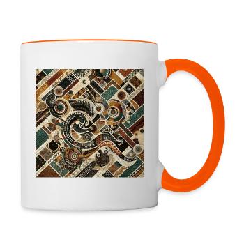 Afro Style Motifs unique - Mug contrasté - blanc/orange - Droite
