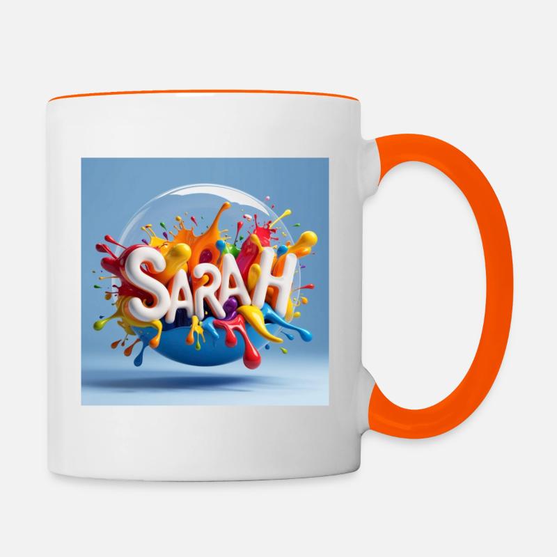 SARAH - Contrasting Mug - white/orange