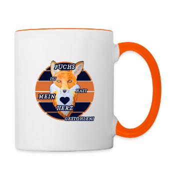 Geschenke für Fuchs Liebhaber und Fuchsfreunde - Tasse zweifarbig - Weiß/Orange - Rechts