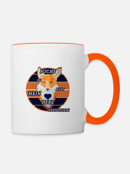 Geschenke für Fuchs Liebhaber und Fuchsfreunde - Tasse zweifarbig - Weiß/Orange
