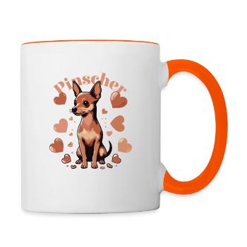 Chien Pinscherliebe - Mug contrasté - blanc/orange - Droite