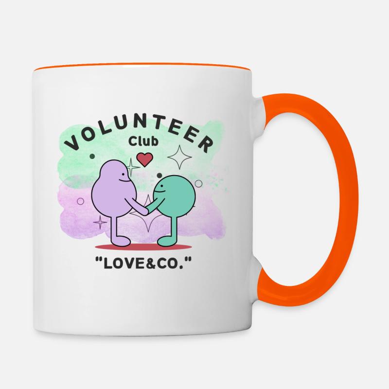 Valentine - Contrasting Mug - white/orange