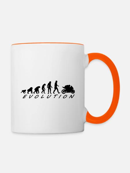 Entwicklung - Tasse zweifarbig - Weiß/Orange