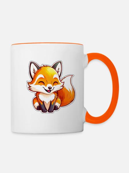 Baby Rotfuchs - Tasse zweifarbig - Weiß/Orange