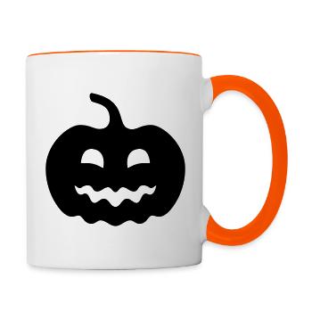 Halloween Kürbis - Tasse zweifarbig - Weiß/Orange - Rechts