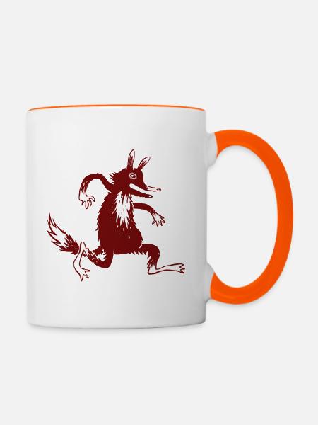 roter Fuchs - Tasse zweifarbig - Weiß/Orange