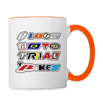 I LOVE MOTO TRIAL BIKES édition puzzle multi-logo - Mug contrasté - blanc/orange - Droite